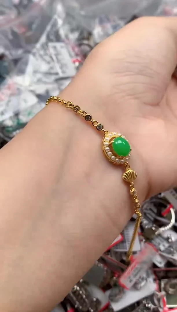 银S925镶嵌戒指翡翠天然A货缅甸翡翠