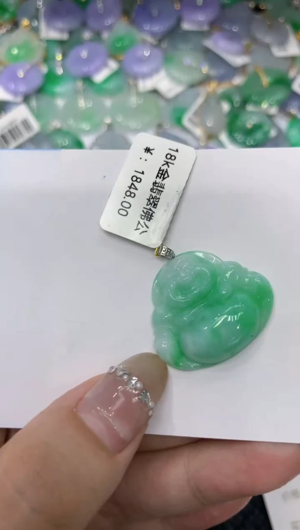 【闪购商品】翡翠颈饰18K金镶嵌222222222