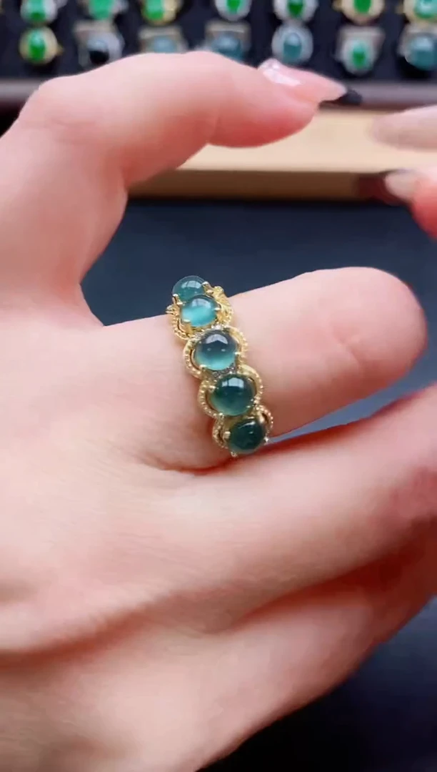 银S925镶嵌戒指翡翠1212