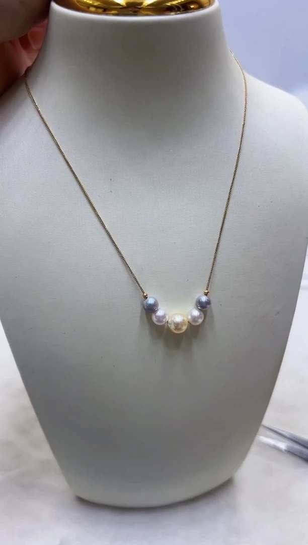 18K金镶嵌海水珍珠DA套链@@yx312