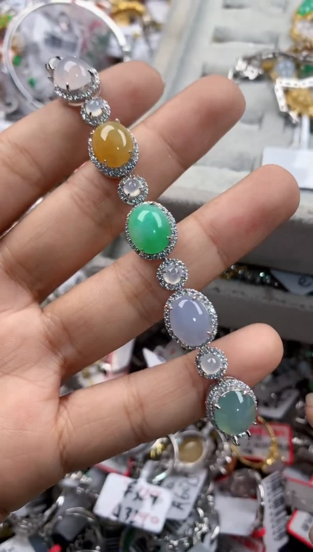 银S925镶嵌戒指翡翠444             8