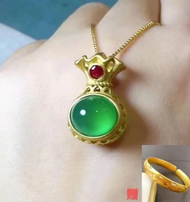 【专柜推荐】天然玛瑙有福钱袋吊坠（证书+礼盒）