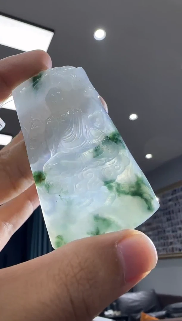 颈饰未镶嵌翡翠天然翡翠A货孤品一件