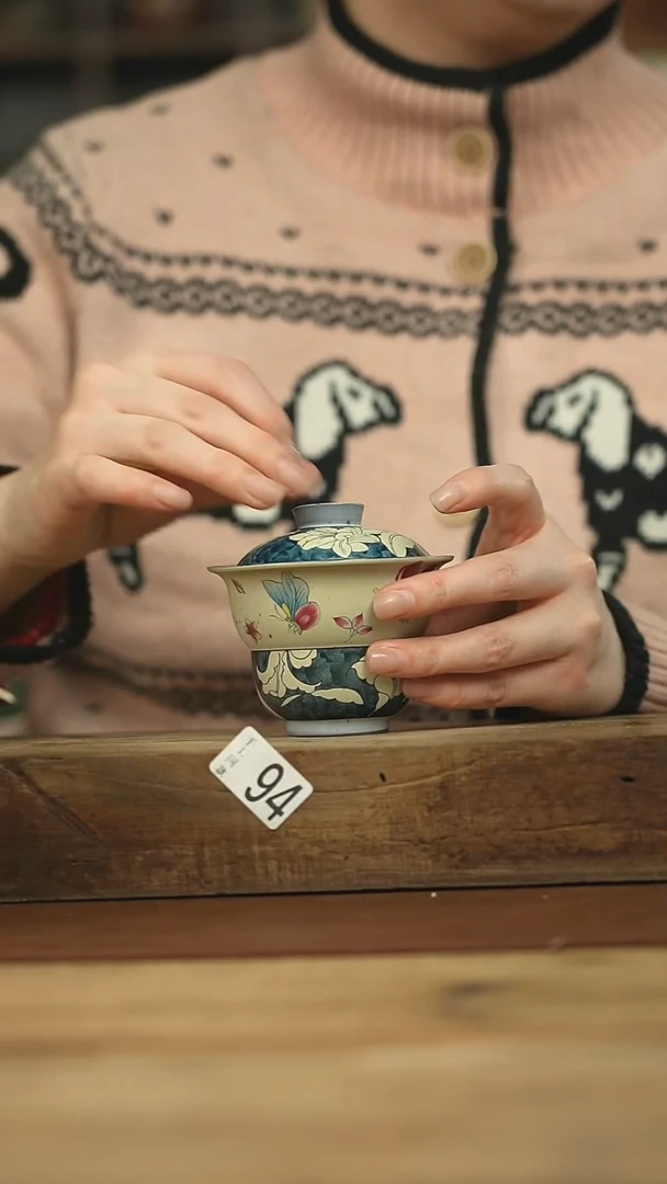 不顾一切  落单系列青花盖碗