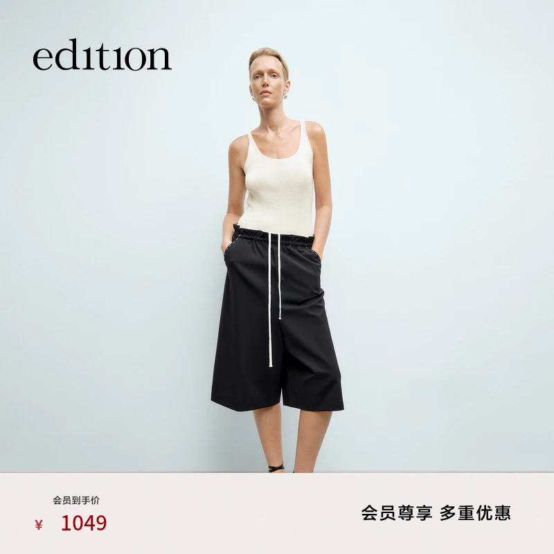 【商场同款】edition2025春季新款松紧腰吊裆西装短裤#EBE1SOT002