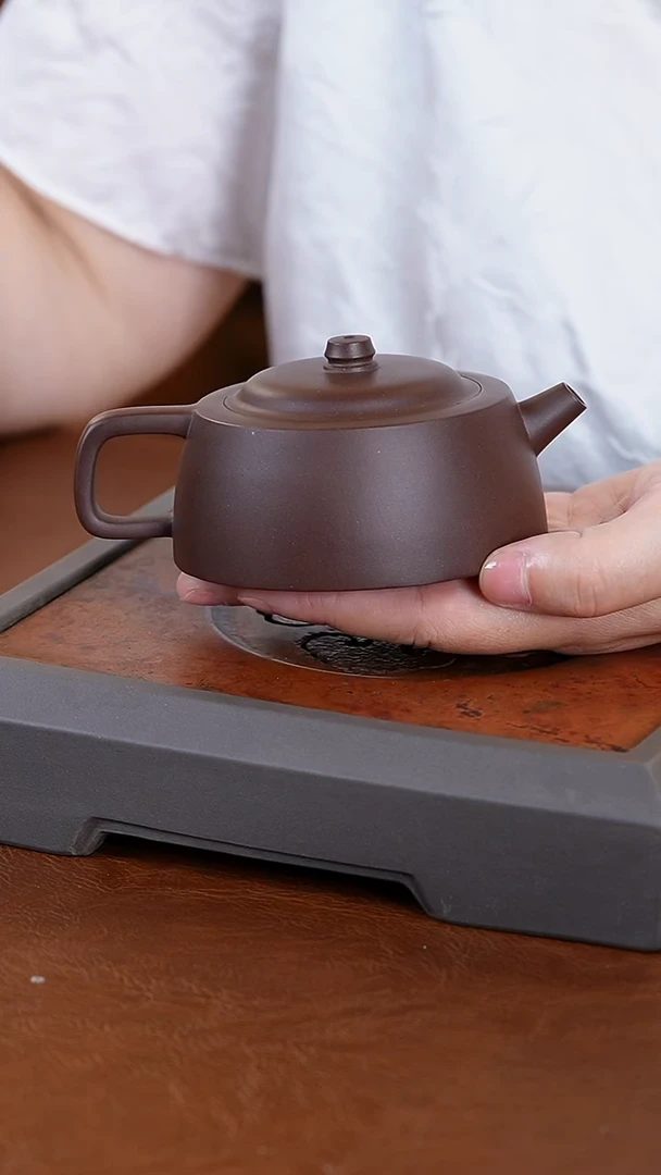 茶壶紫砂紫泥井栏壶120cc