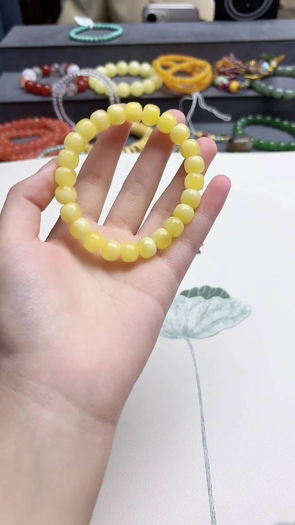 裸石蜜蜡未镶嵌蜜蜡老型手串8*9mmHS