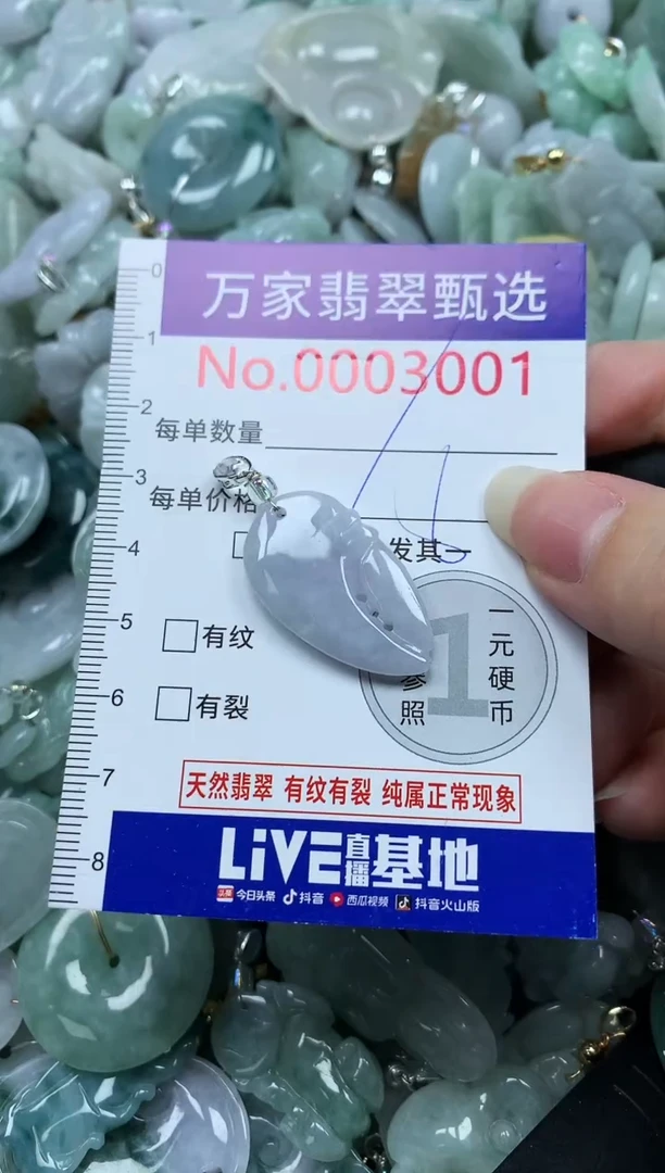吊坠(不含链)未镶嵌翡翠3001