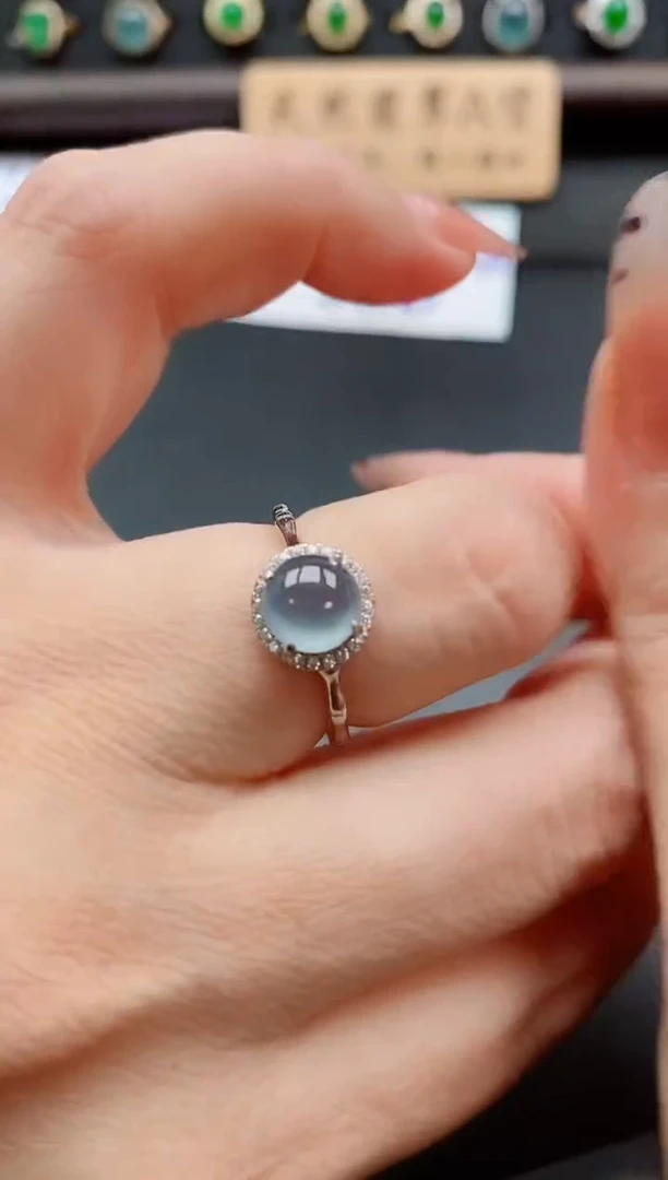 银S925镶嵌戒指翡翠1