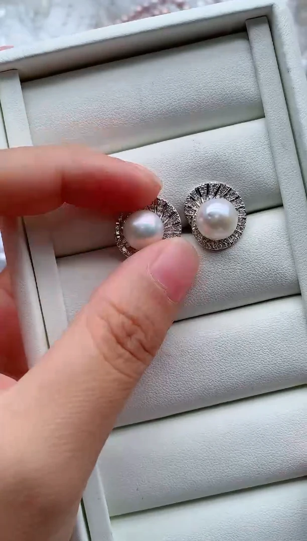 合金淡水珍珠耳饰多样性发其一，非无暇