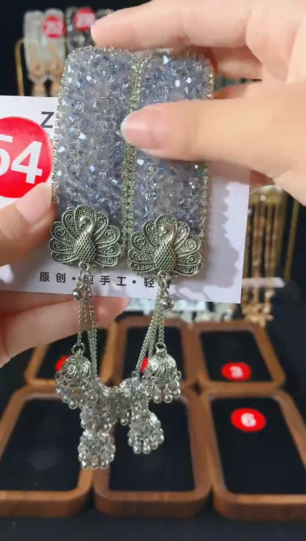 仿水晶铁合金54原创发夹一对倒夹