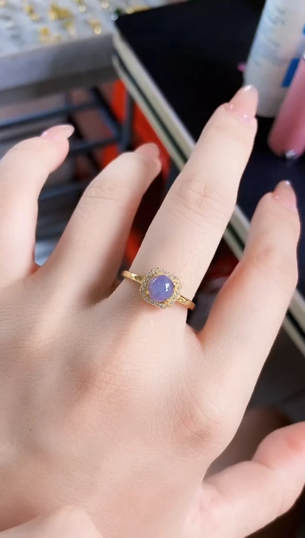 翡翠戒指银S925镶嵌12