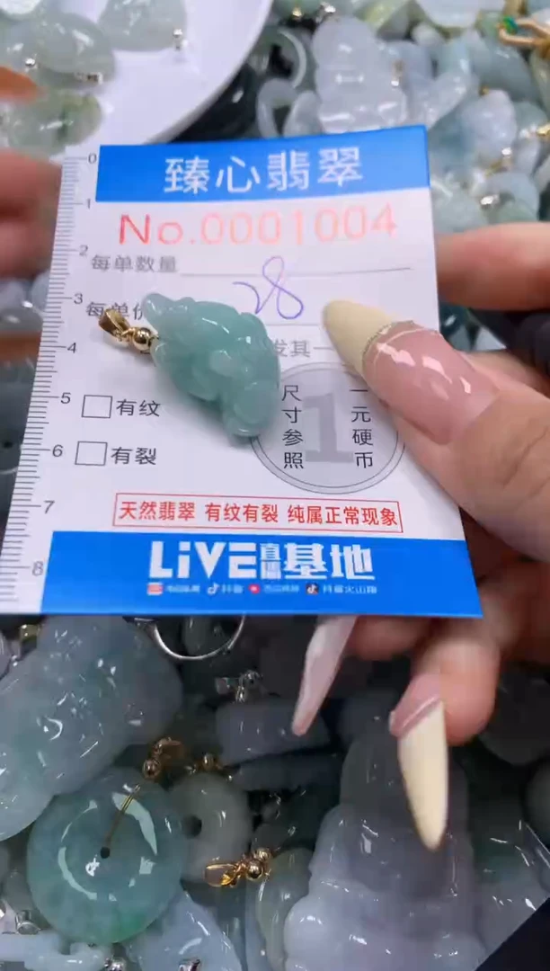 翡翠未镶嵌颈饰含绳0001004
