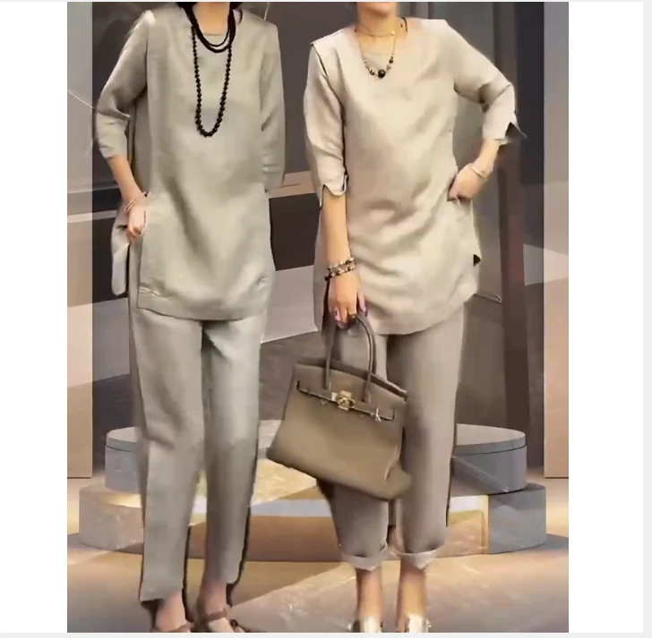 2025夏季新款网红同款洋气减龄韩版爆款两件套纯色乖-i