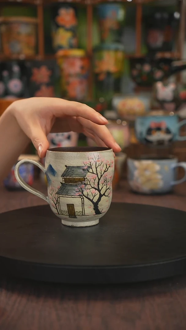 紫砂油画手绘釉下彩