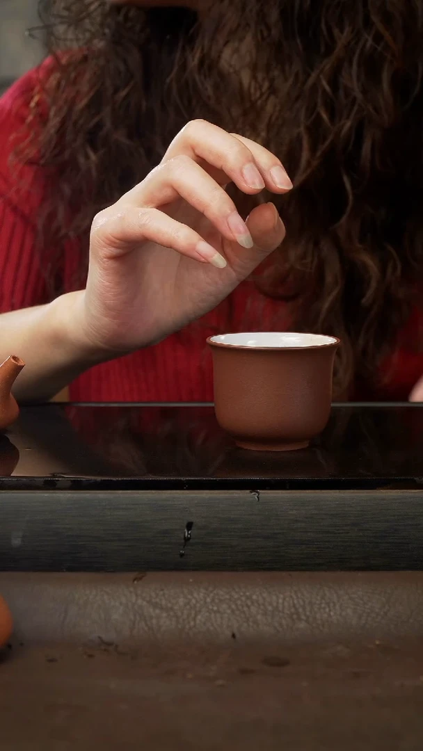 茶壶紫砂6 紫泥白釉杯 80cc