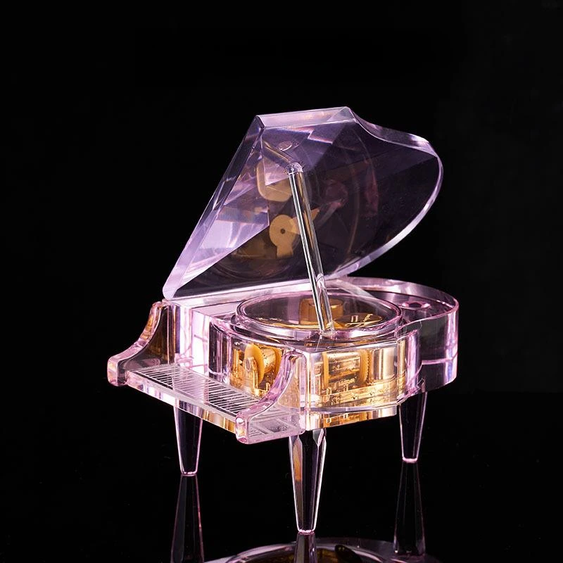 创意网红水晶音乐盒迷你钢琴八音盒家居摆件学生生日礼物女生礼品