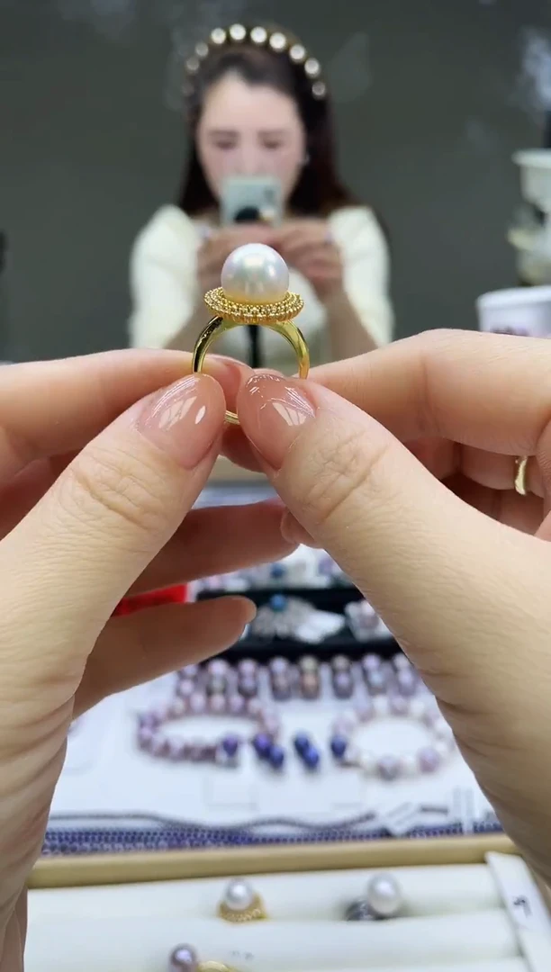 未镶嵌戒指淡水珍珠白色系戒指