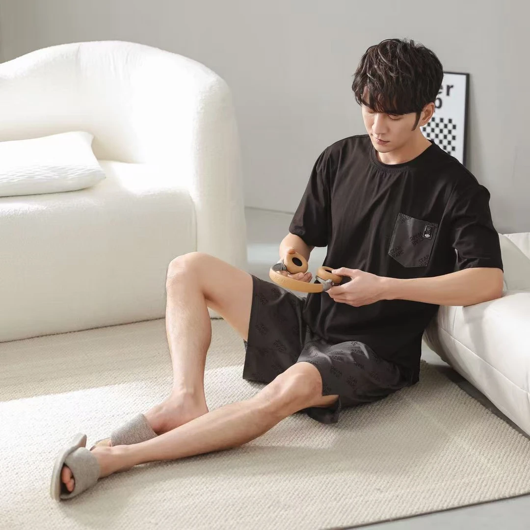 男士套装睡衣大码短袖家居服睡衣春夏季简约薄款