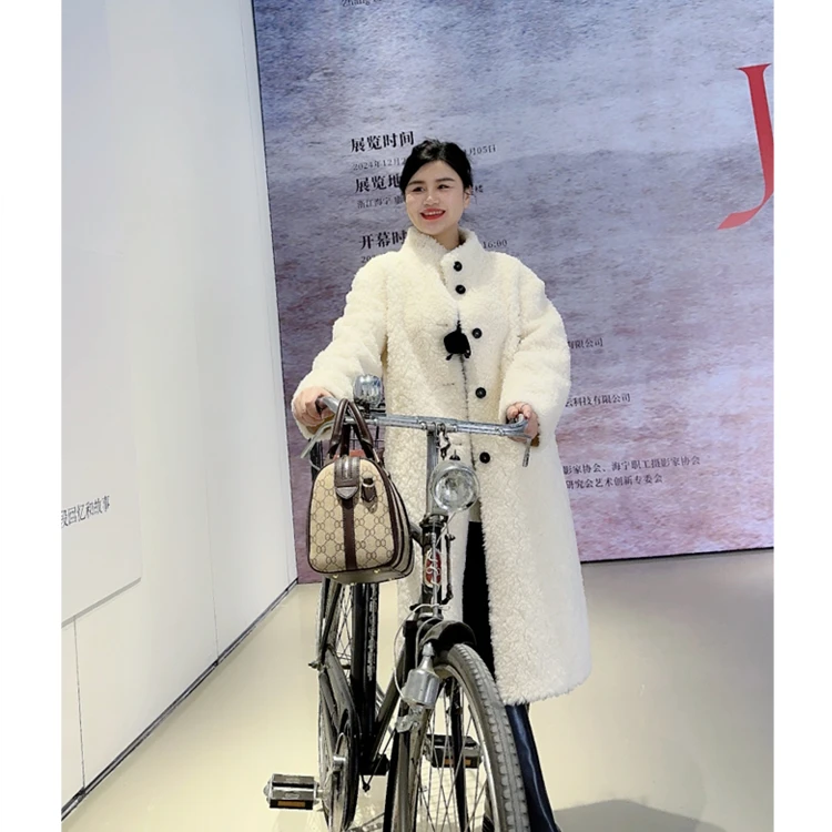 别格秀大码皮草外套女高品质羊毛外套冬季加厚保暖时尚宽松百搭