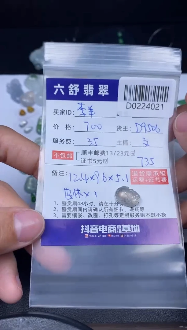 【闪购商品】翡翠吊坠(不含链)未镶嵌D0224021