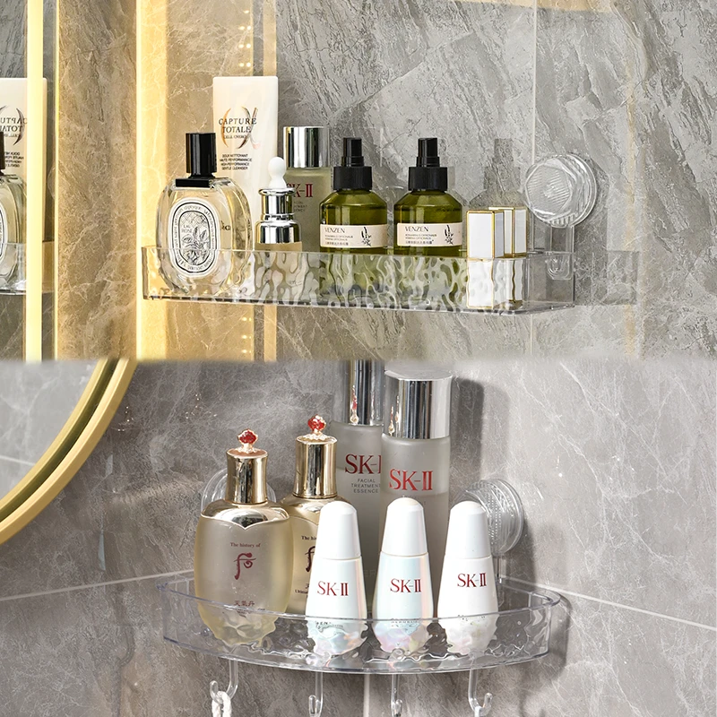 吸盘置物架三角架壁挂式可拆卸浴室角架漱口杯卫生间收纳架收纳盒