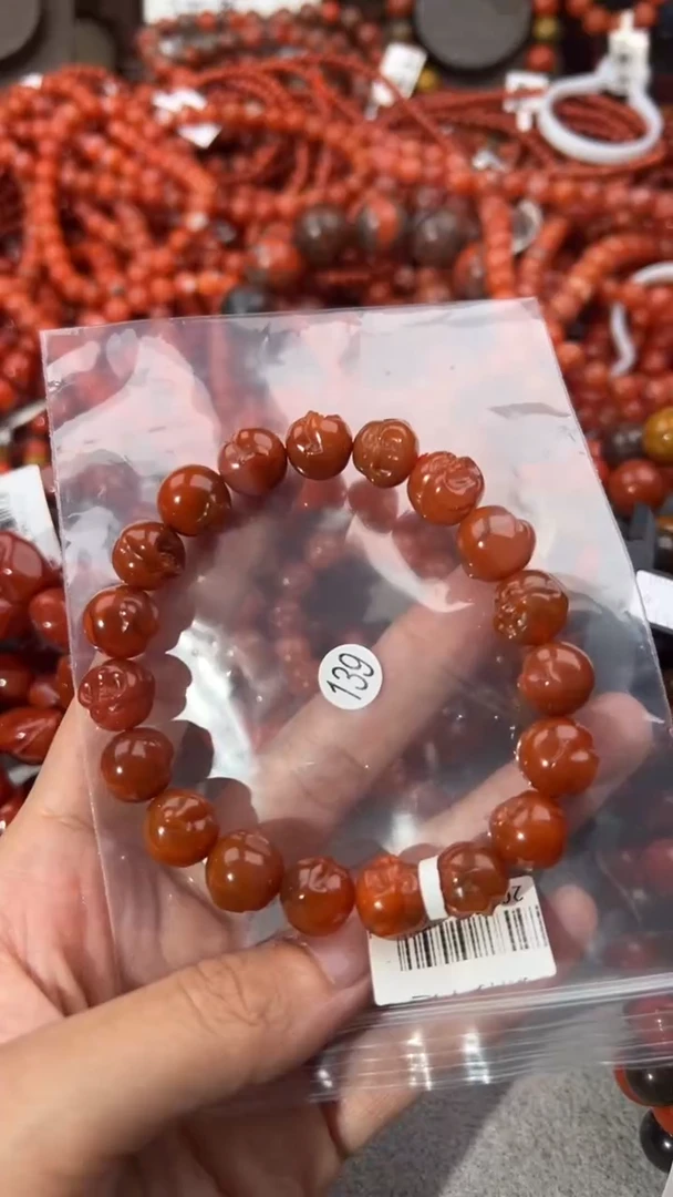 南红玛瑙手串未镶嵌12+