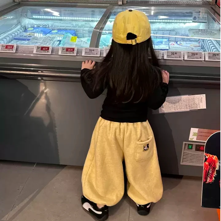 女宝宝秋冬款加绒卫裤女童冬季保暖加厚束脚裤儿童长裤子童装Z063