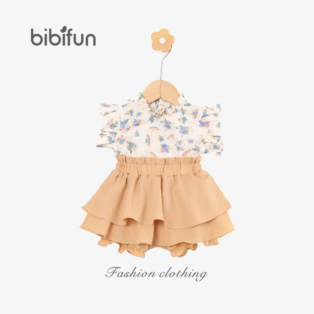 婴悦家旗下品牌BBF夏季女宝宝时尚洋气甜美公主森妮花朵套装96357