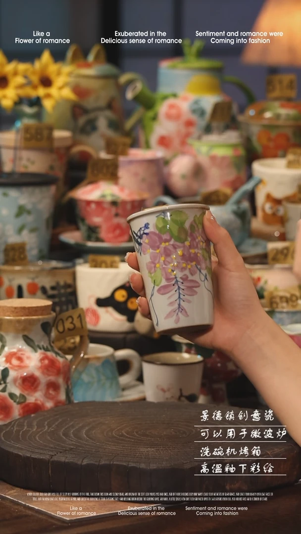 陶瓷景德镇高温釉下彩手工手绘款式