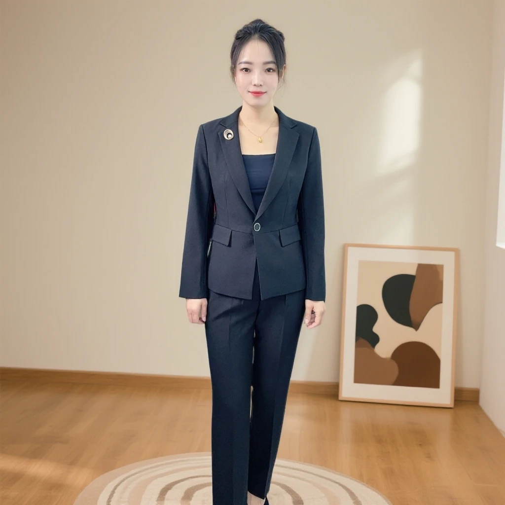 1935时尚显瘦商务通勤女士西装轻职风常规修身款西装
