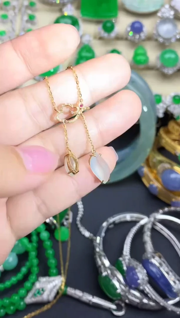 【闪购商品】翡翠颈饰18K金镶嵌327-中国好珍宝