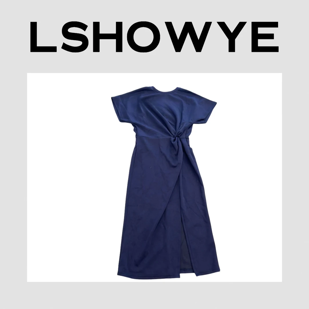 LSHOWYE｜立体字母纽结开衩连衣裙 ghb643