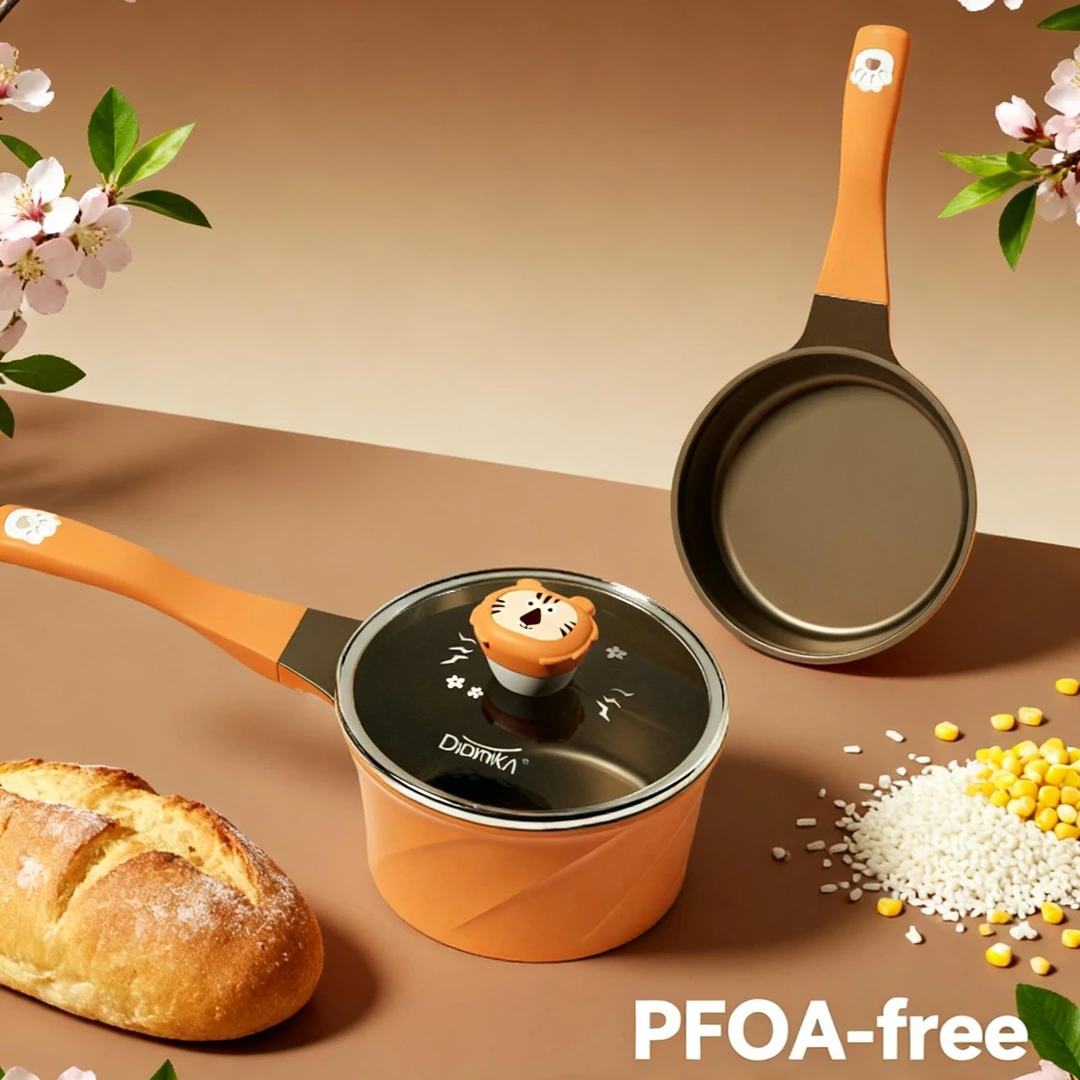 迪迪尼卡动物乐园宝宝辅食锅煎锅奶锅平底锅不粘锅烹饪厨具燃电用