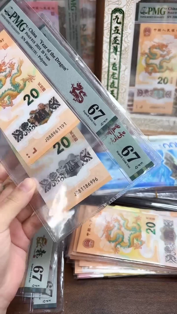塑料24年龙钞倒置号-PMG67