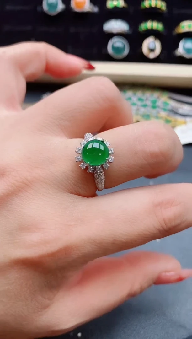 【闪购商品】翡翠戒指银S925镶嵌5080550