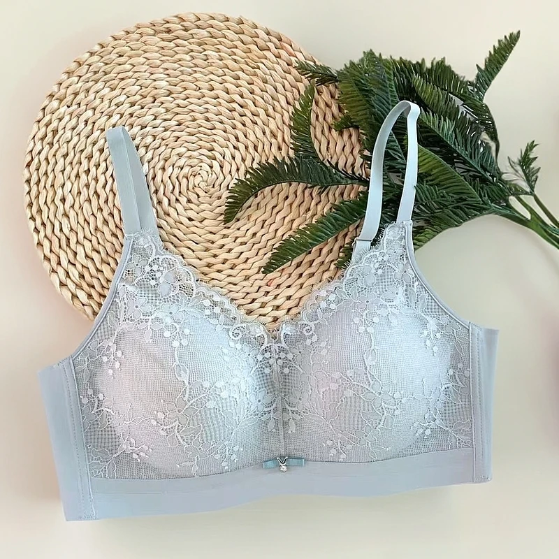 【6929】舒适内衣蕾丝聚拢小胸上托性感