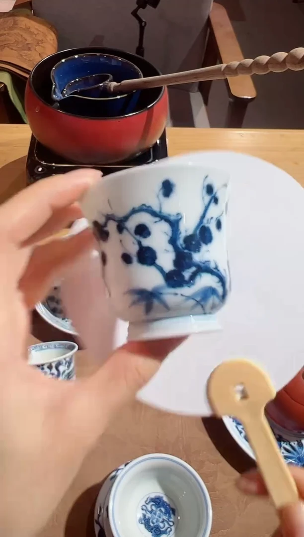 雨后 湛蓝系列 松竹梅 折腰杯