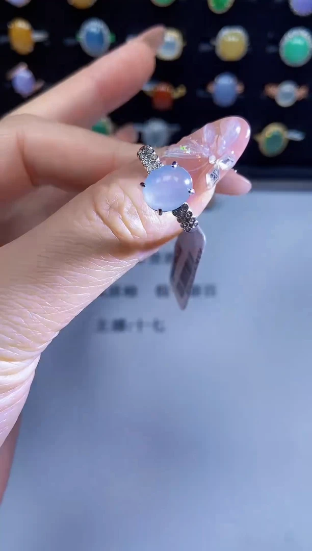 翡翠戒指银S925镶嵌420