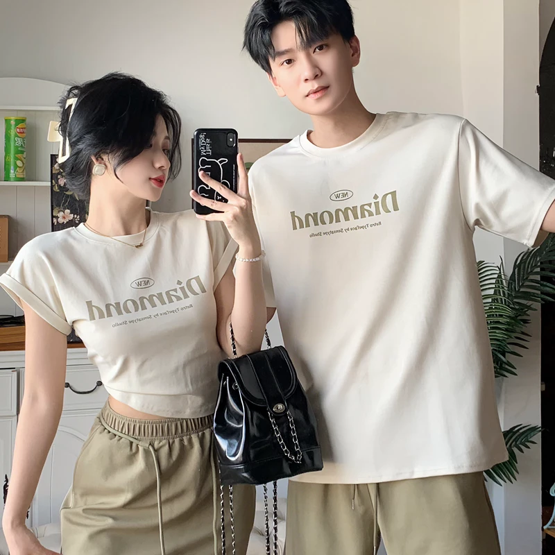 情侣装夏季百搭套装夏季潮牌女装设计感宽松网红休闲T恤衫