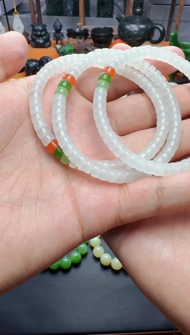 手串未镶嵌和田玉白玉直切手串多样性拍一发一01