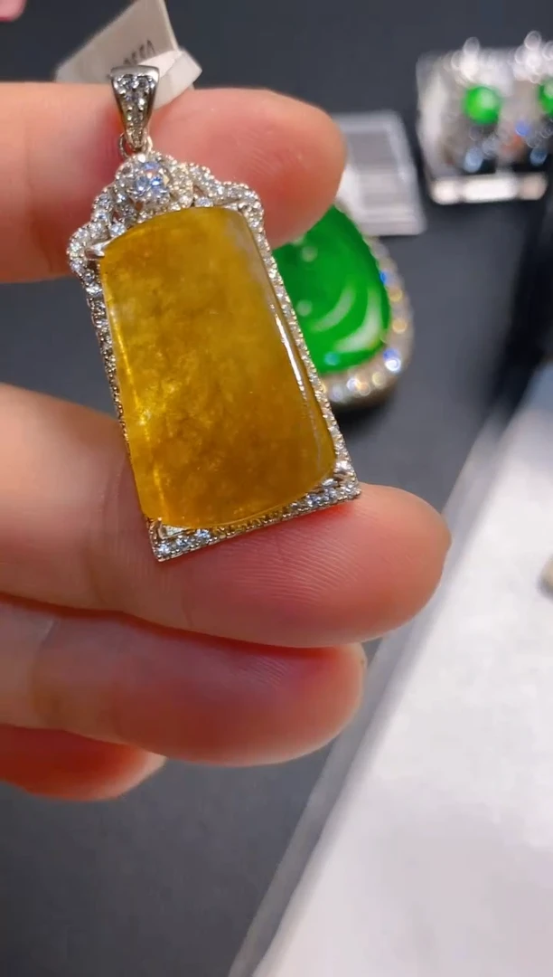 翡翠银S925镶嵌耳饰天然