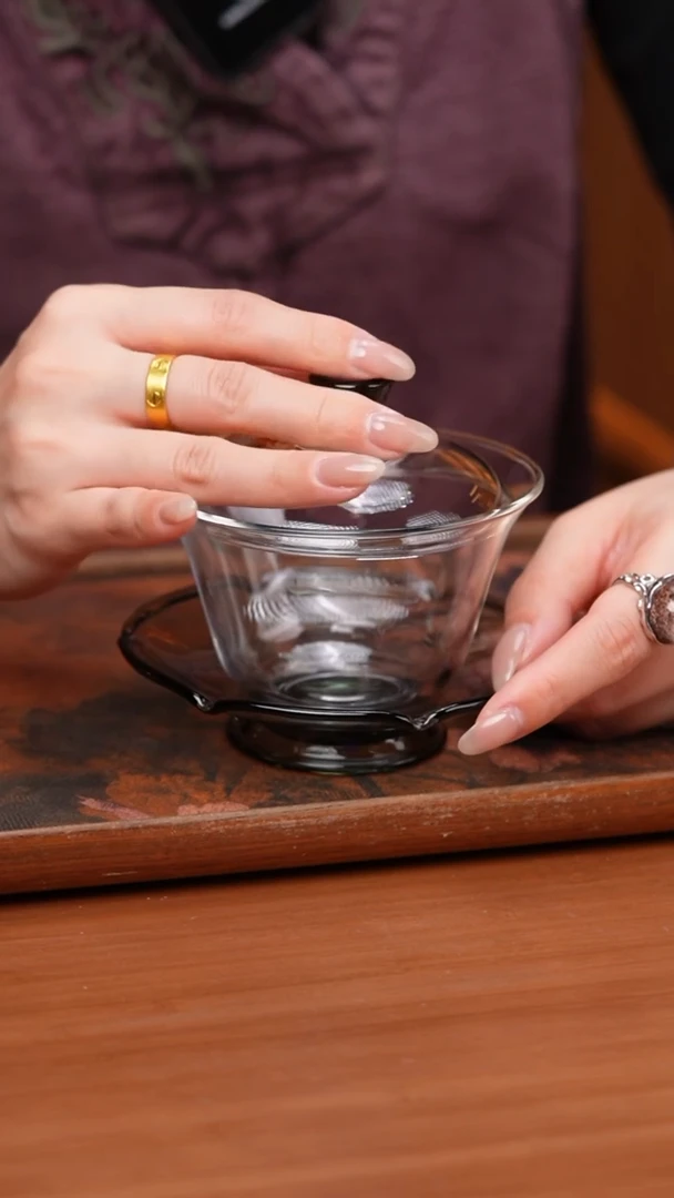 【闪购商品】禾器/荷叶盖碗/浅黑色/定制版