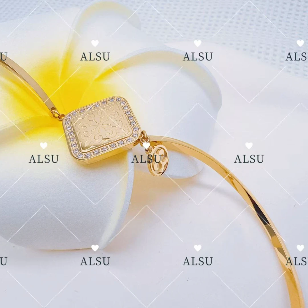 合金锆石手链 ALSU原创经典民族风经典款菱形重工手链时尚百搭
