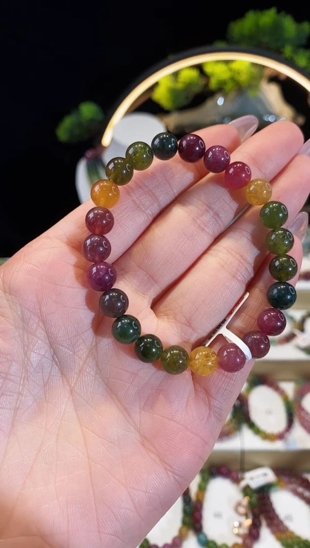 【闪购商品】碧玺手串未镶嵌G2290素圈颜色微差