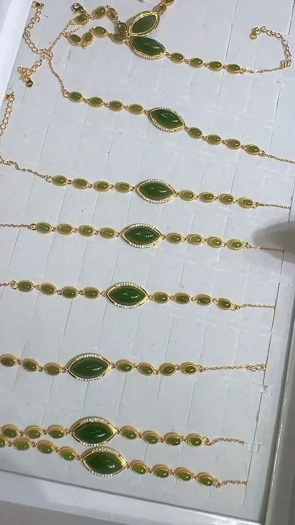 和田玉银S925镀金镶嵌颈饰手链多样性发一