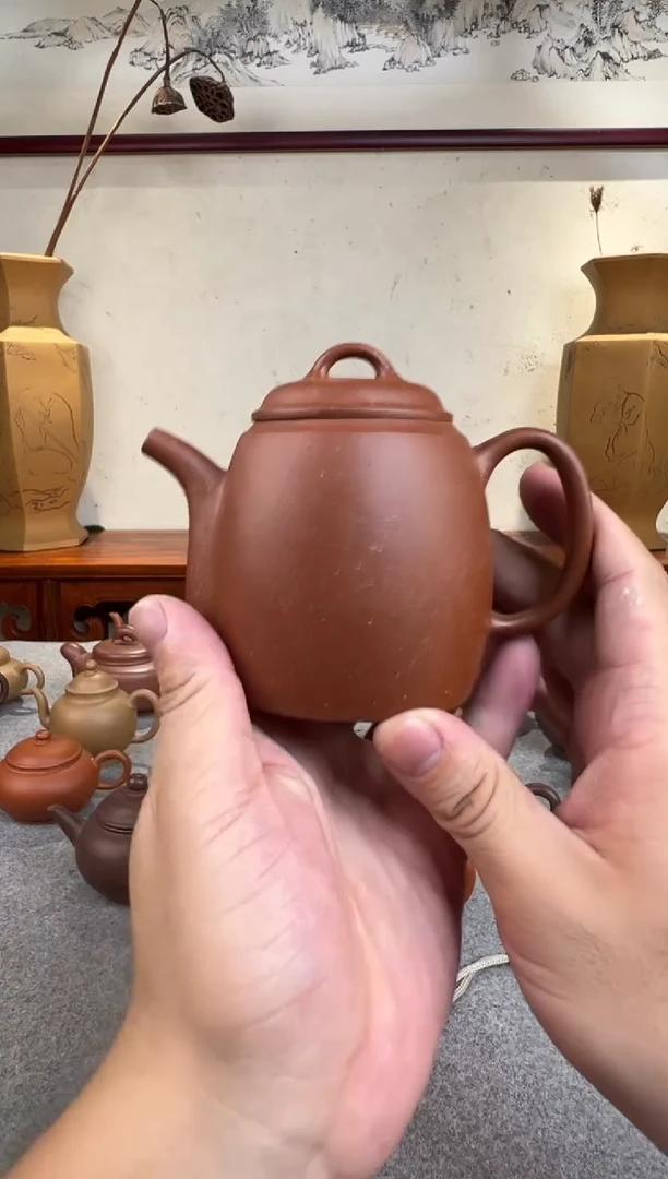 茶壶紫砂古秦权 原矿段泥 半手 200cc