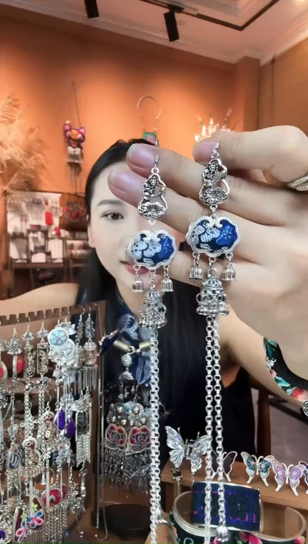 刺绣纯手工民族风耳环