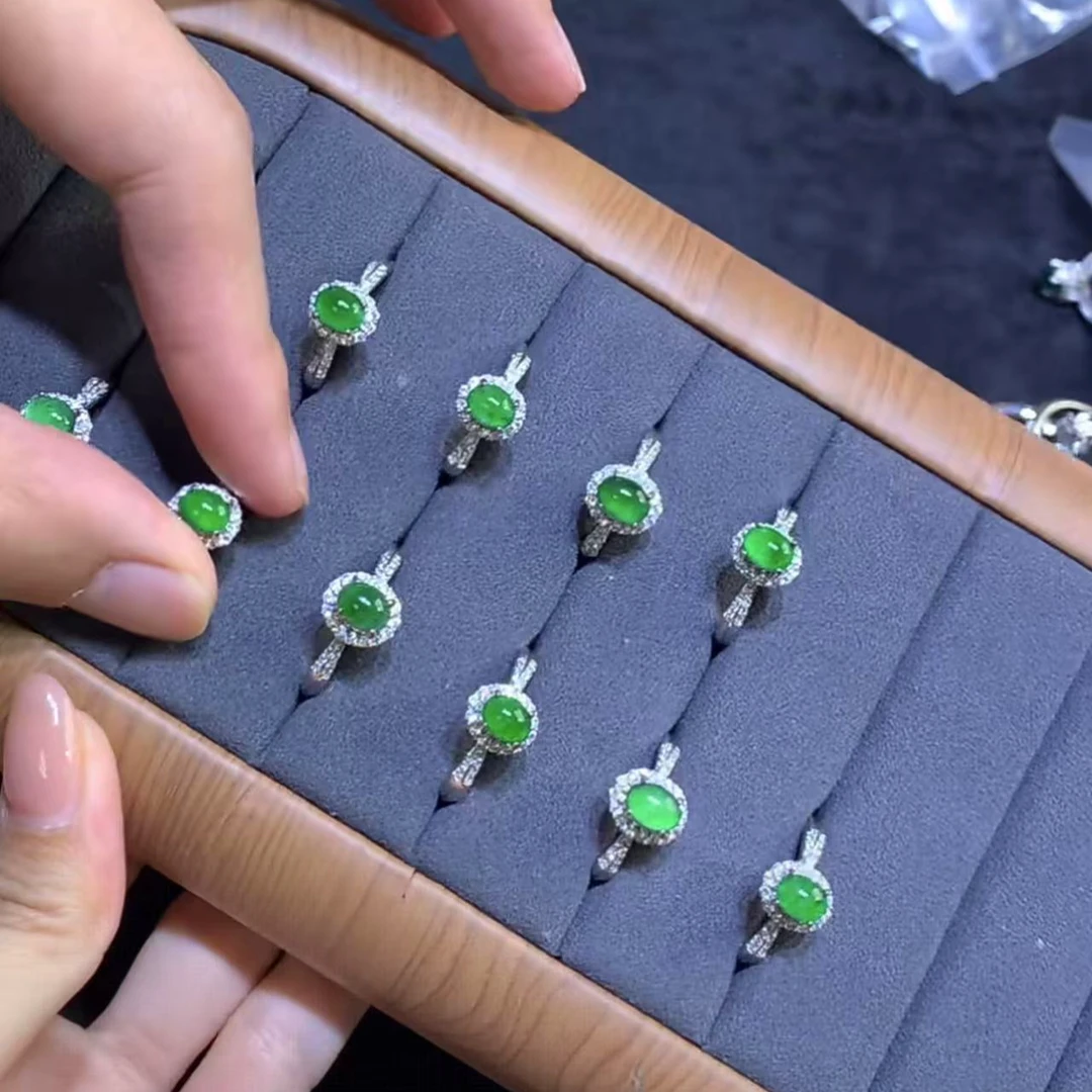 【逍遥】天然A货翡翠蛋面戒指*2483/60/多样性发/1件