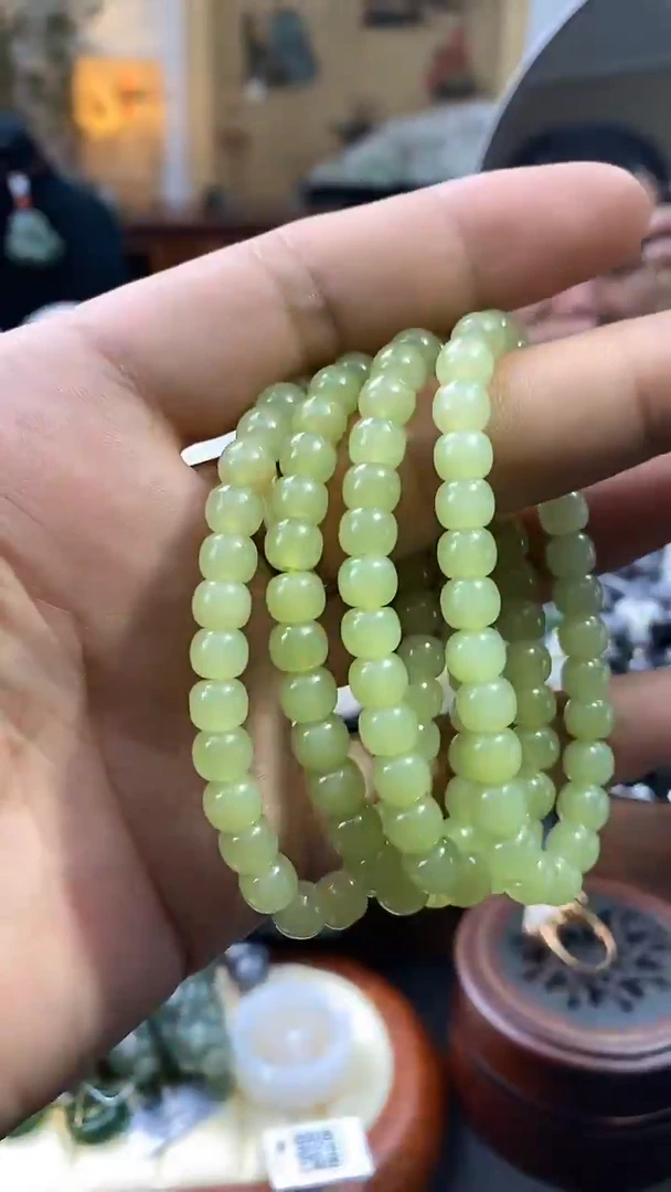 未镶嵌手串和田玉黄玉老型珠7mm